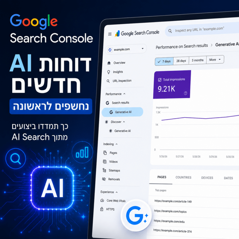 גוגל משיקה דוחות AI חדשים ב-Search Console המאפשרים למדוד ביצועים וחשיפות מתוך AI Search