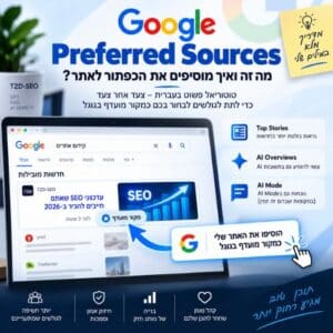 Google Preferred Sources - איך מוסיפים אתר כמקור מועדף בגוגל