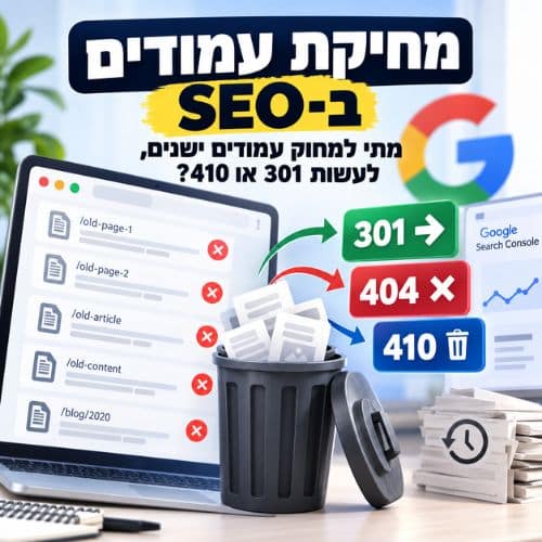 מחיקה של עמודים ישנים בתהליך SEO